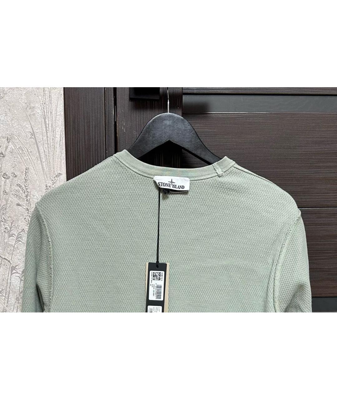 STONE ISLAND Зеленый хлопковый джемпер / свитер, фото 3