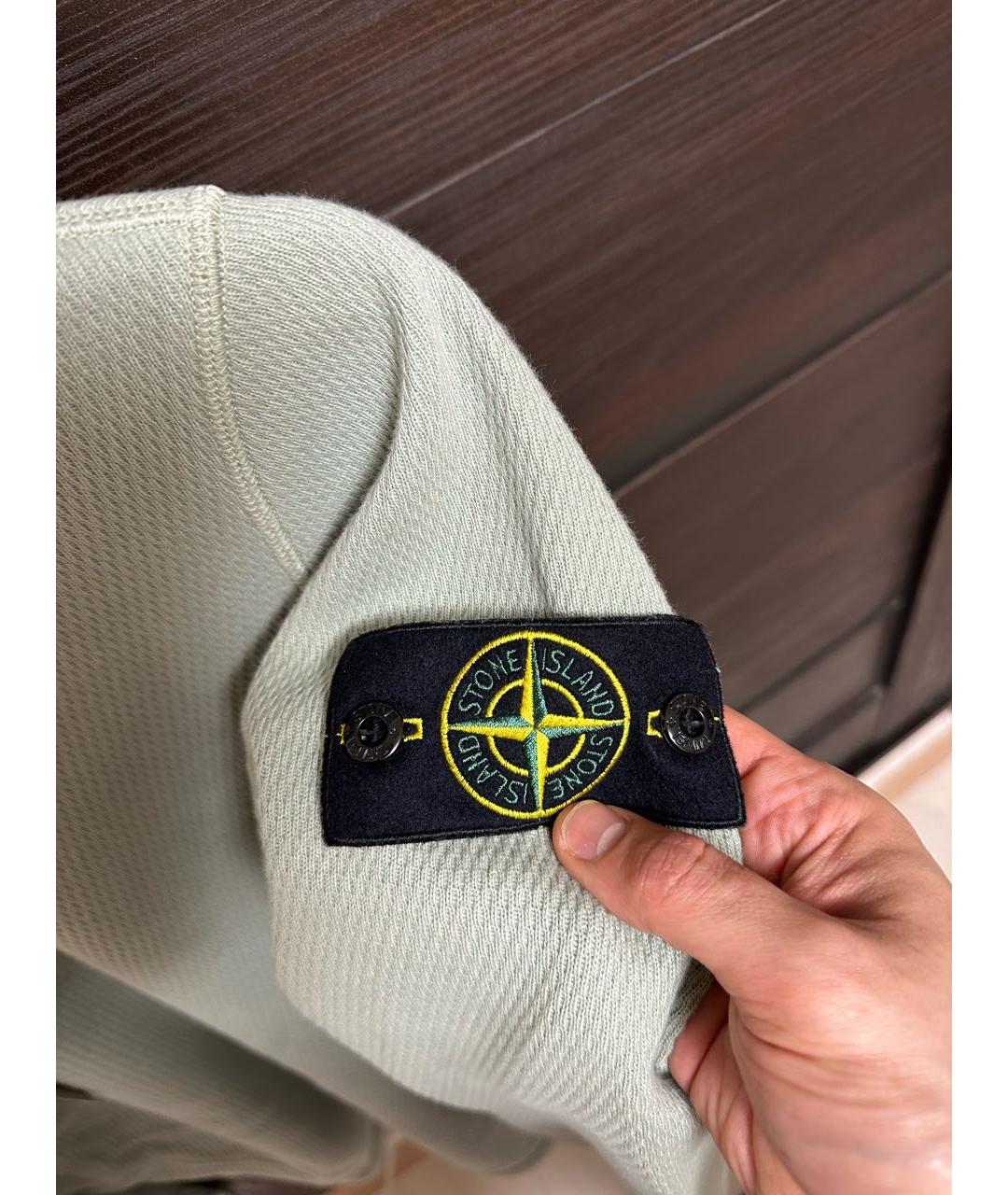 STONE ISLAND Зеленый хлопковый джемпер / свитер, фото 6