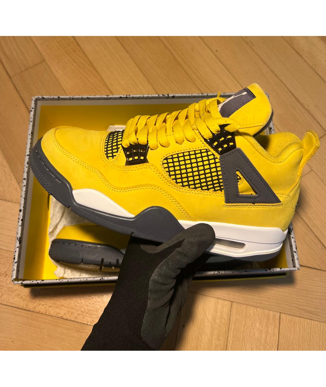 NIKE Желтые замшевые высокие кроссовки / кеды, фото 4