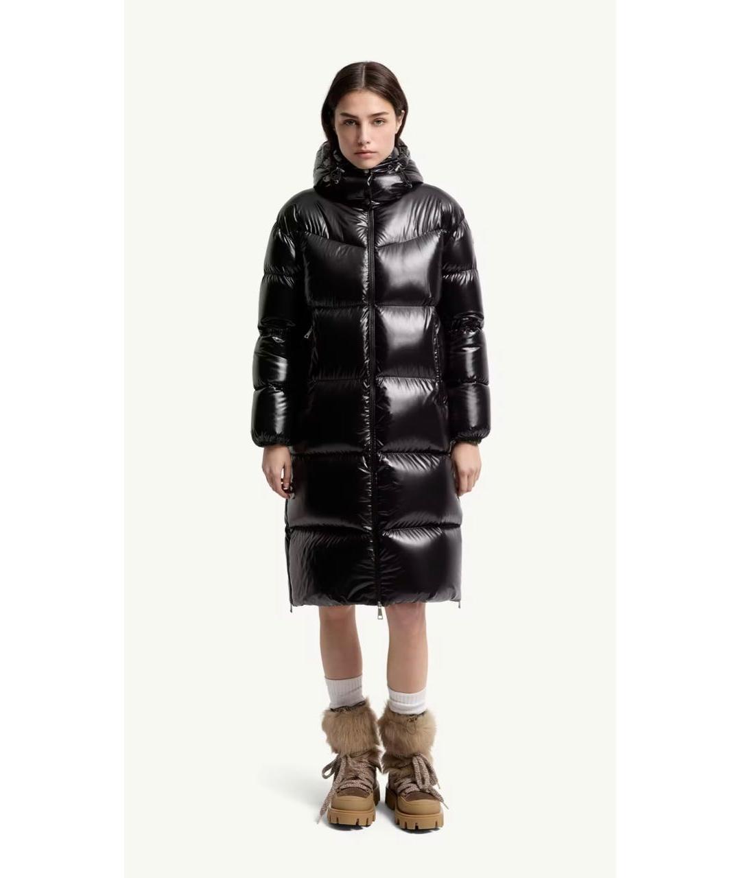 MONCLER Черный пуховик, фото 4