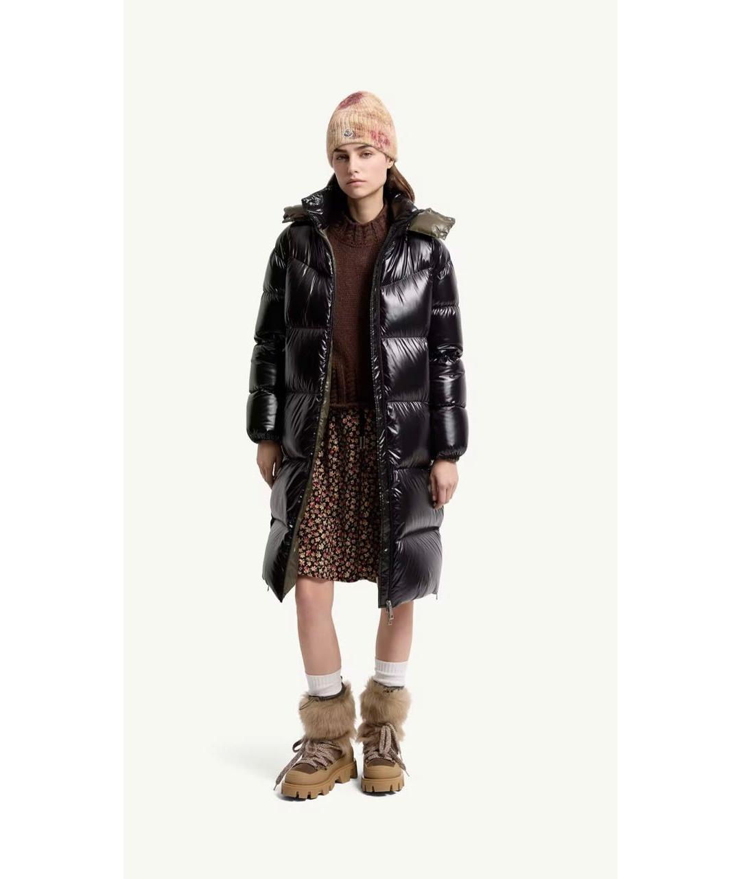 MONCLER Черный пуховик, фото 2