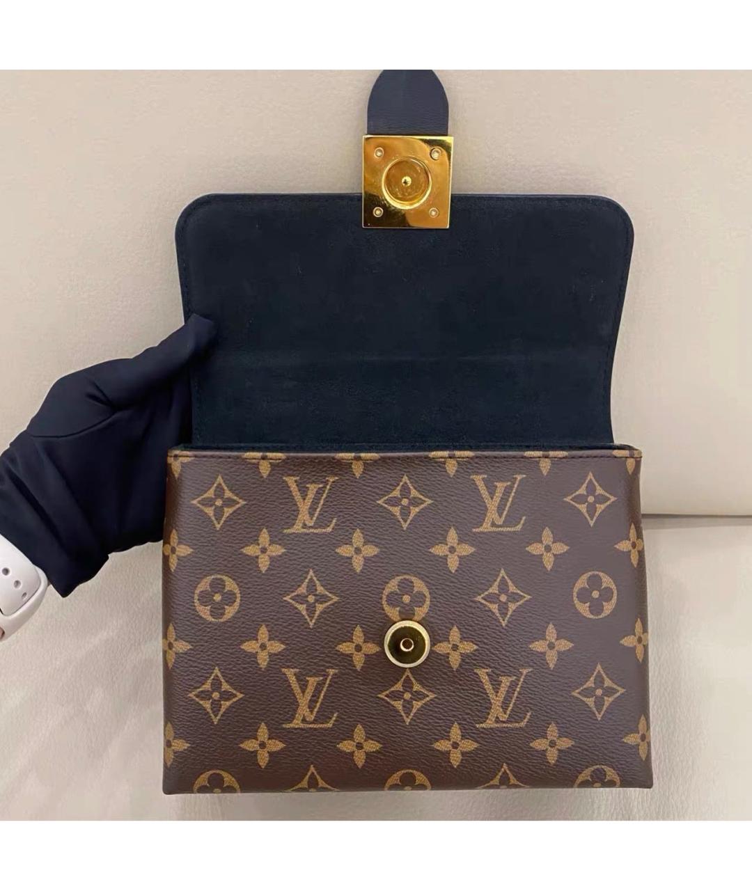 LOUIS VUITTON Черная кожаная сумка через плечо, фото 8
