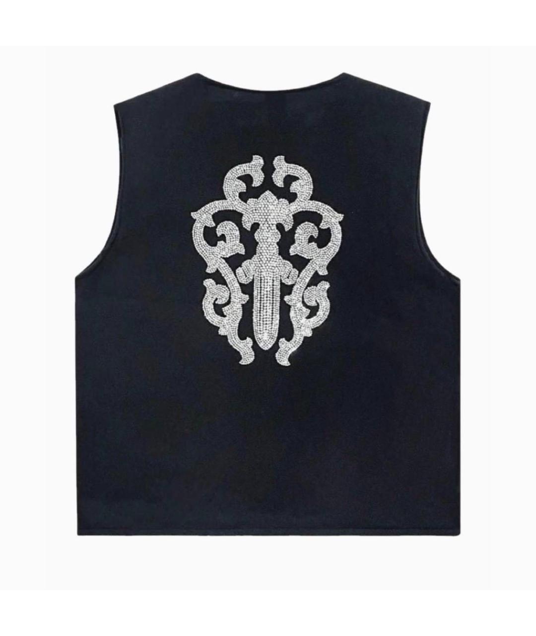 CHROME HEARTS Черная кашемировая майка, фото 5