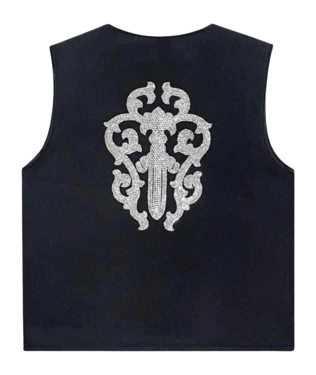 CHROME HEARTS Черная кашемировая майка, фото 1