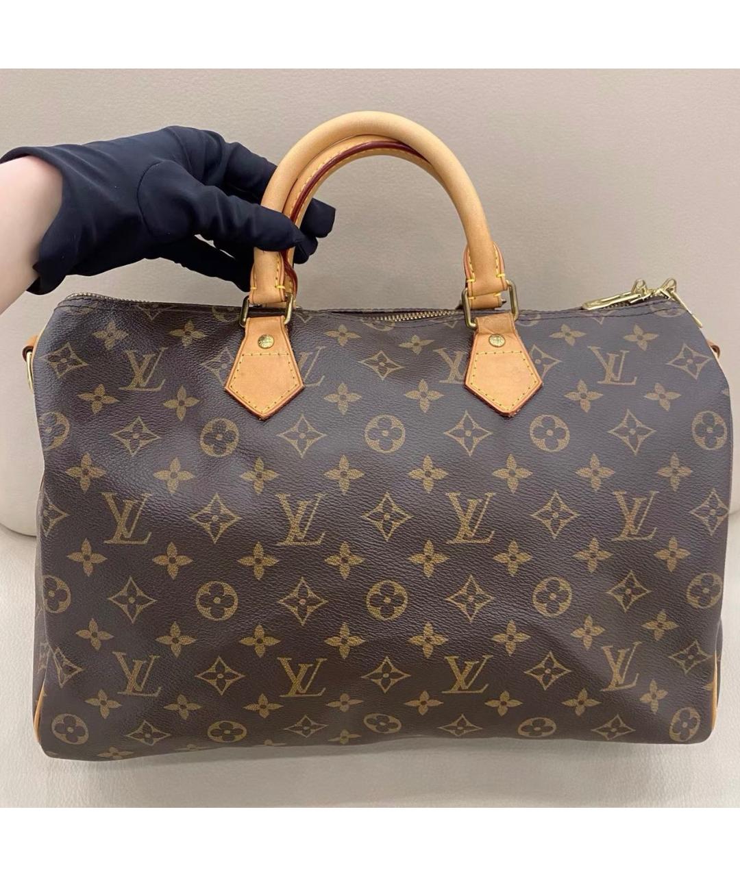 LOUIS VUITTON Коричневая сумка тоут из канвы, фото 3