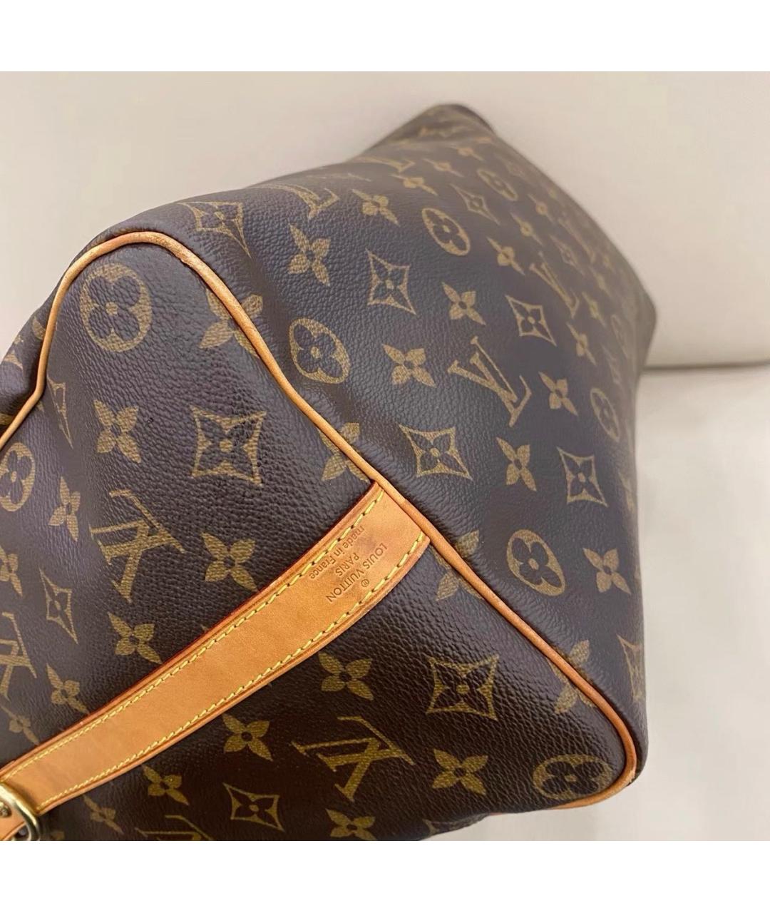 LOUIS VUITTON Коричневая сумка тоут из канвы, фото 7