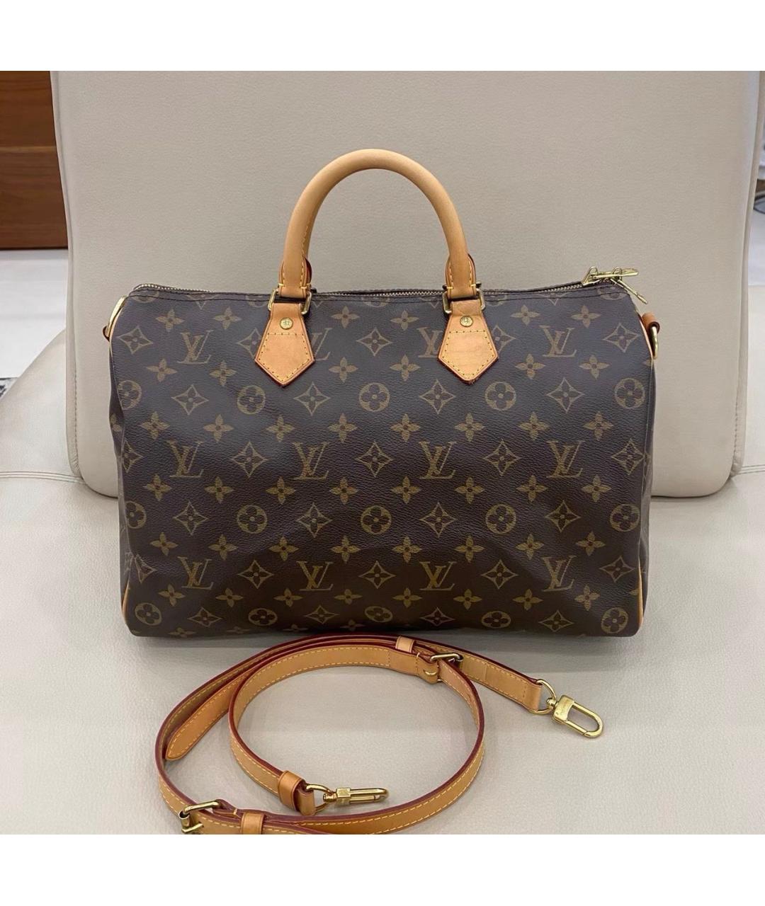 LOUIS VUITTON Коричневая сумка тоут из канвы, фото 9