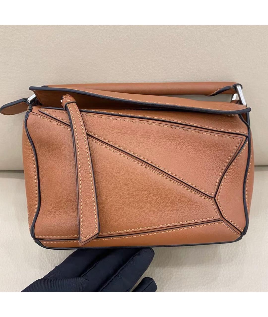 LOEWE Коричневая кожаная сумка через плечо, фото 2