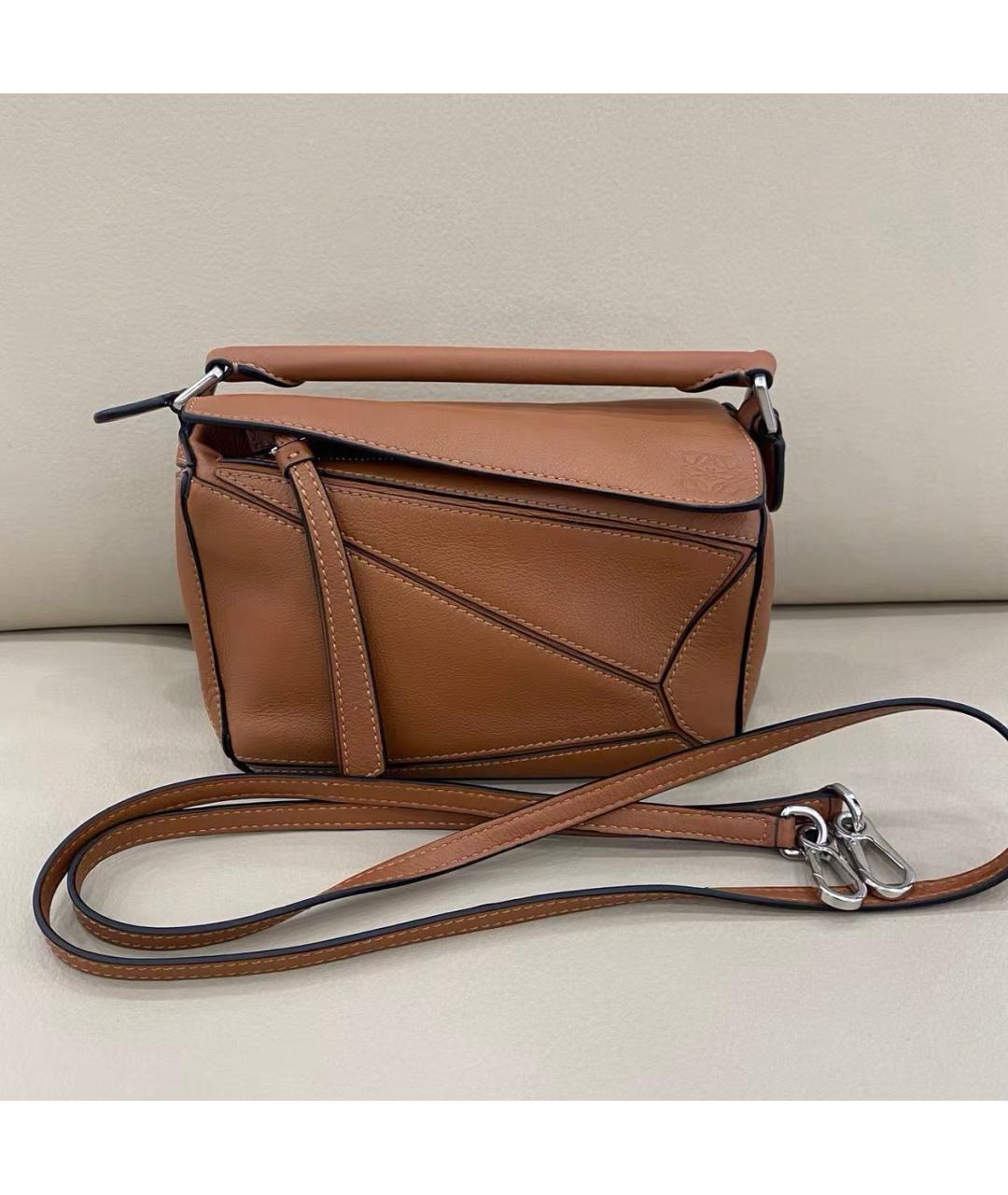 LOEWE Коричневая кожаная сумка через плечо, фото 8