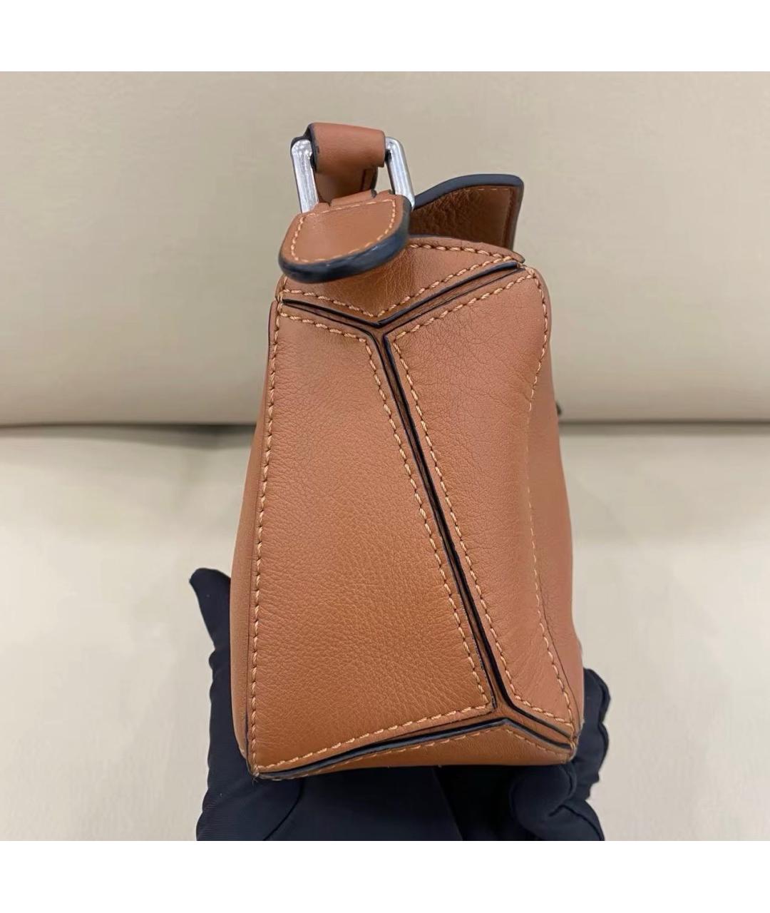 LOEWE Коричневая кожаная сумка через плечо, фото 4