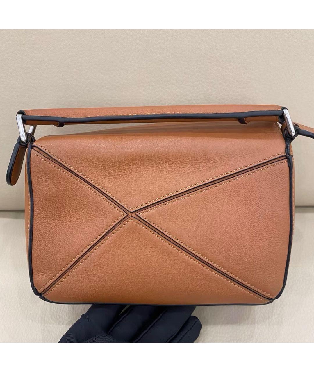LOEWE Коричневая кожаная сумка через плечо, фото 3
