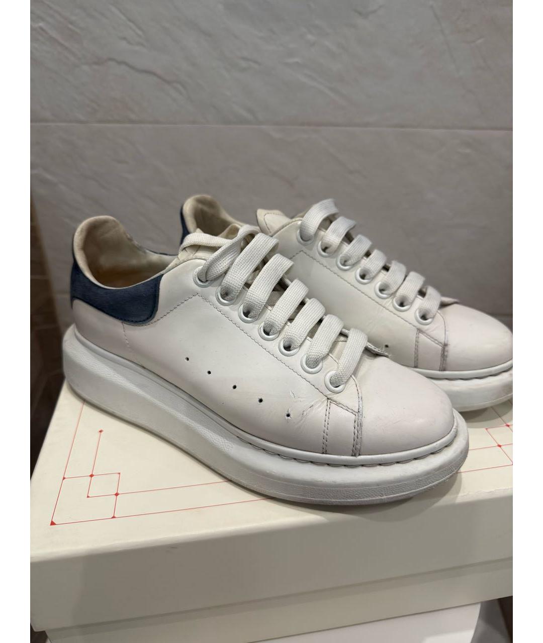 ALEXANDER MCQUEEN Белые кожаные кеды, фото 5
