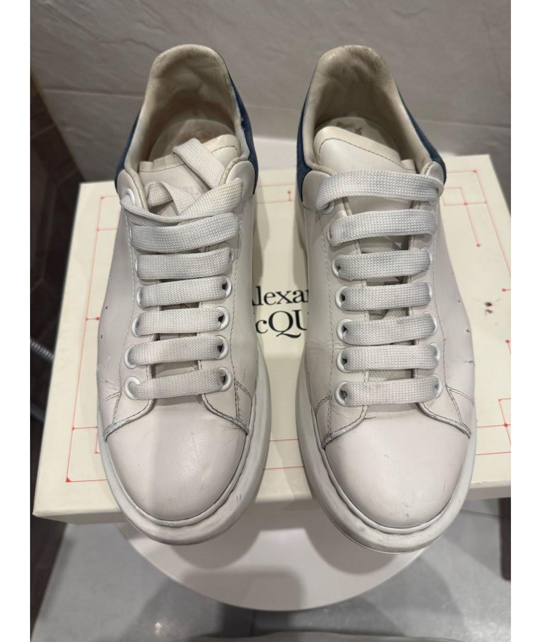 ALEXANDER MCQUEEN Белые кожаные кеды, фото 2