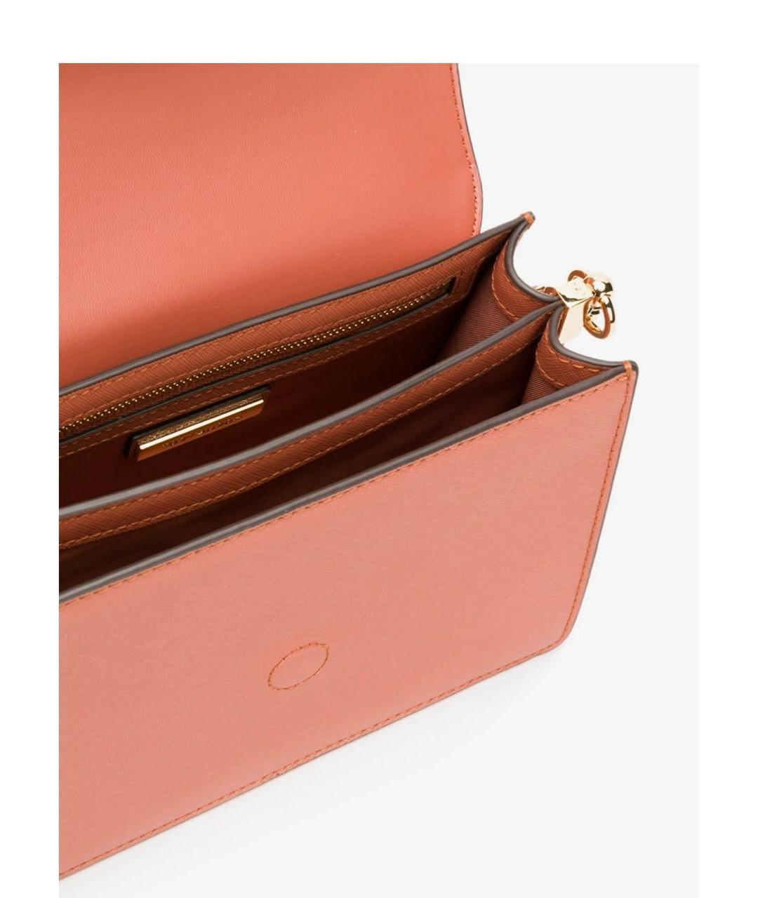 TORY BURCH Коралловая кожаная сумка через плечо, фото 4