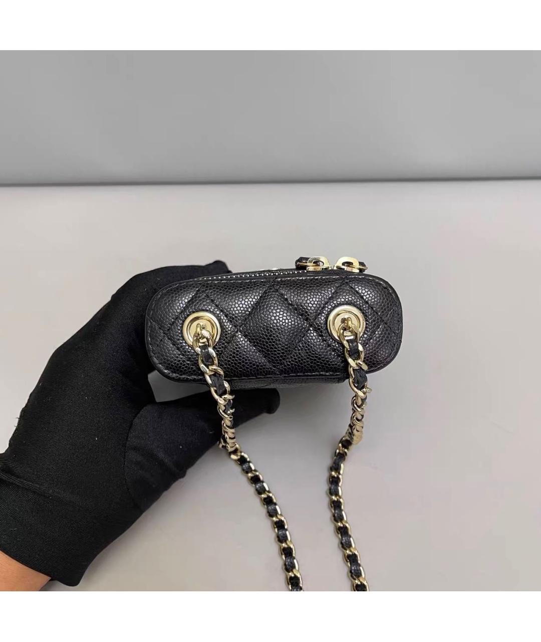 CHANEL Черная кожаная сумка через плечо, фото 6