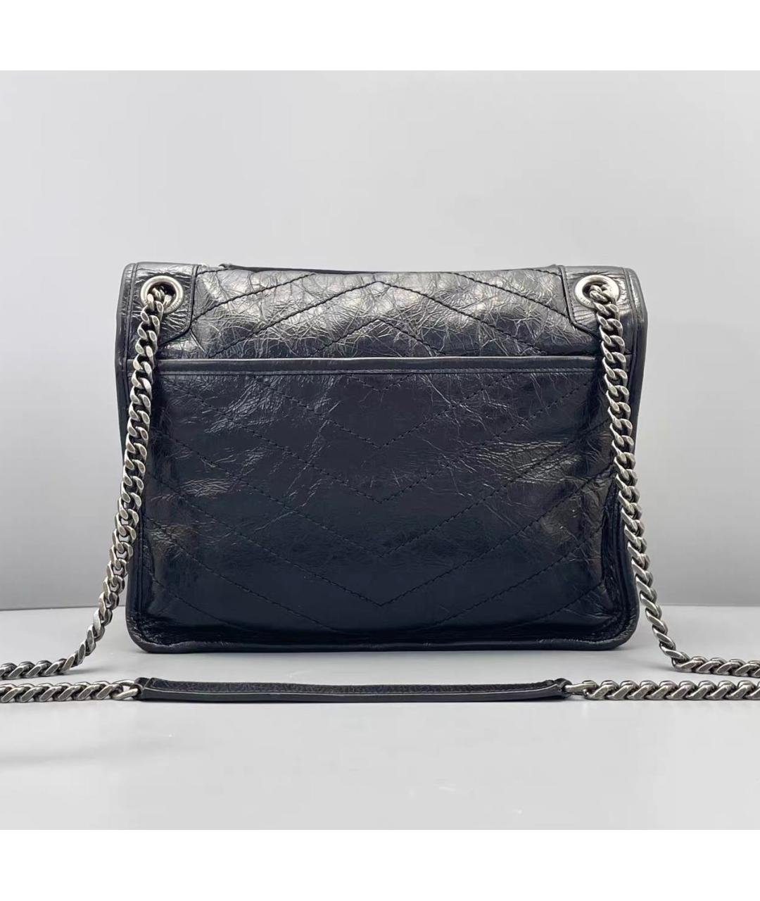 SAINT LAURENT Черная кожаная сумка тоут, фото 2