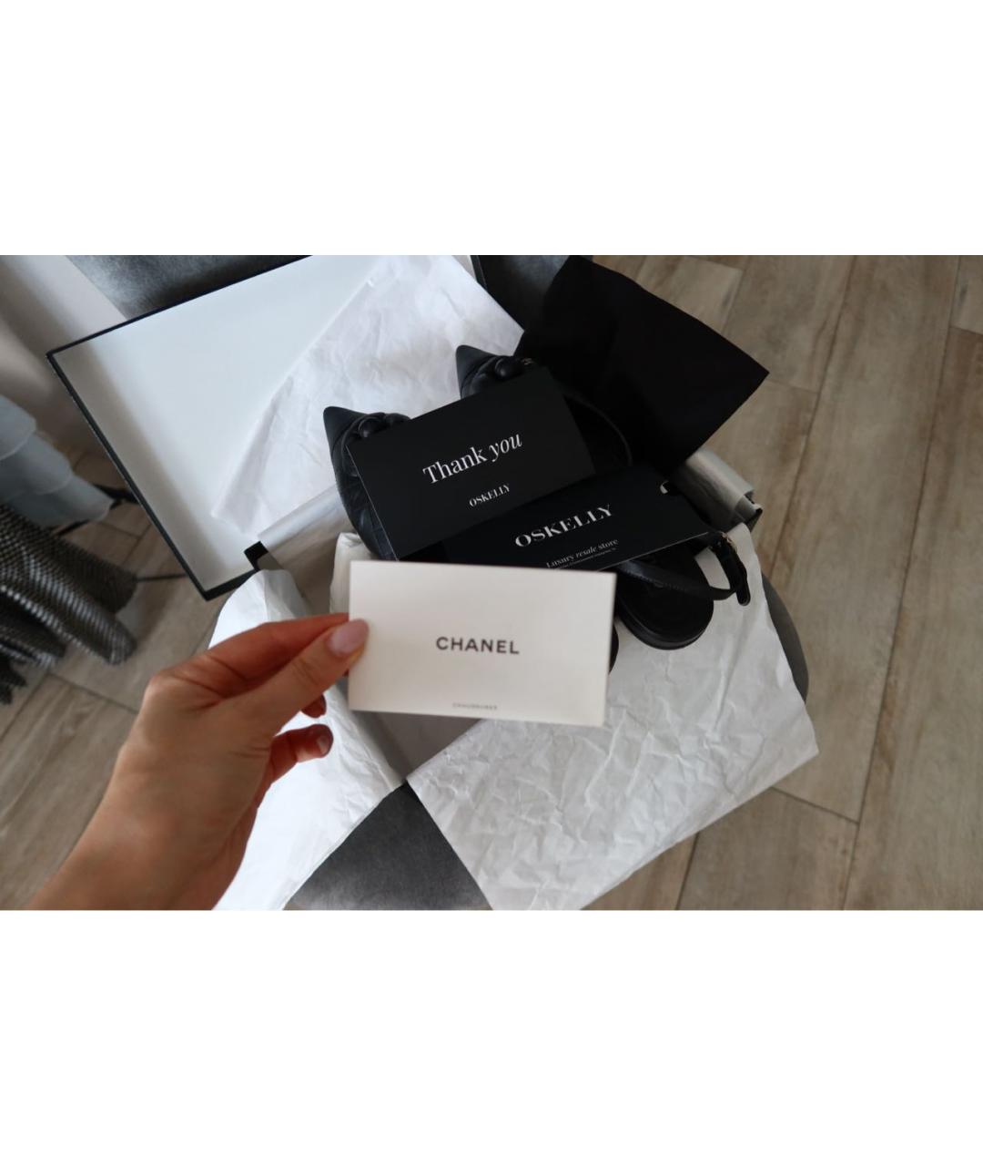 CHANEL Черные кожаные балетки, фото 5