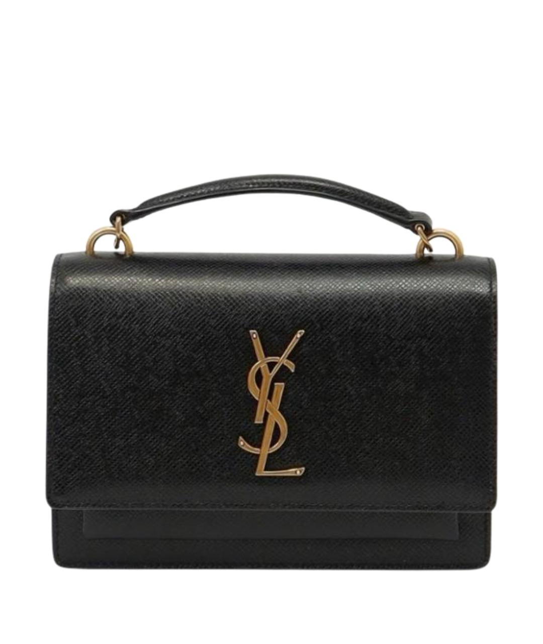 SAINT LAURENT Черная кожаная сумка через плечо, фото 6