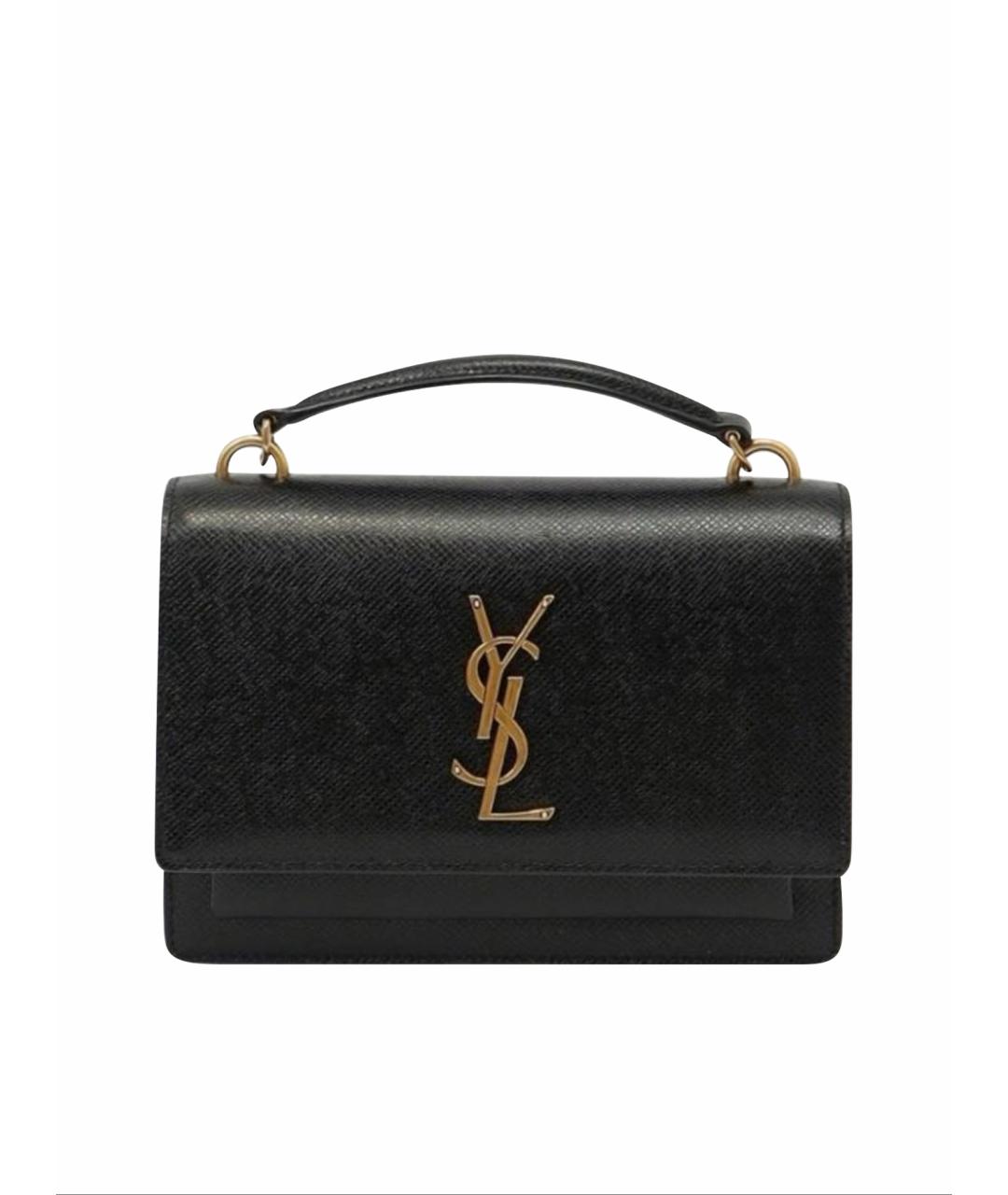 SAINT LAURENT Черная кожаная сумка через плечо, фото 1