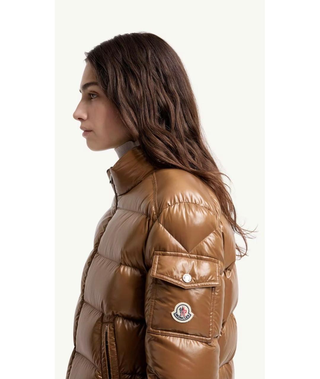MONCLER Коричневый пуховик, фото 3