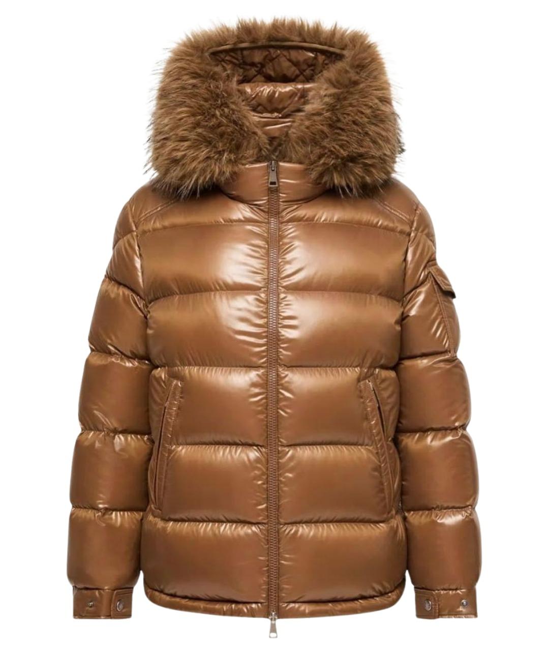 MONCLER Коричневый пуховик, фото 1