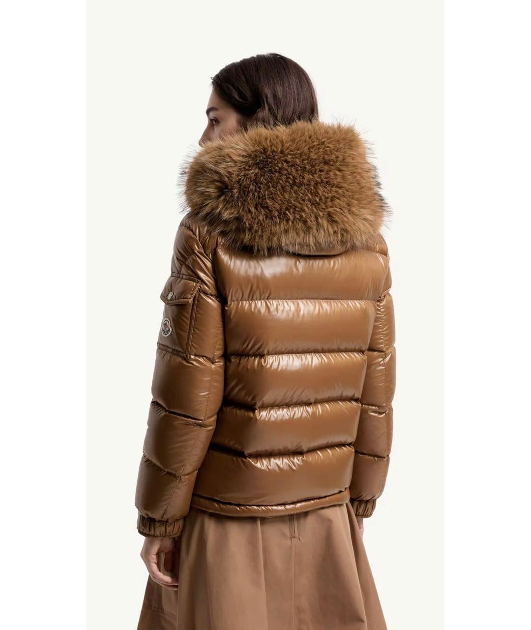 MONCLER Коричневый пуховик, фото 5