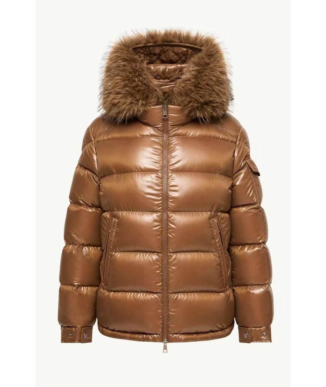 MONCLER Коричневый пуховик, фото 6