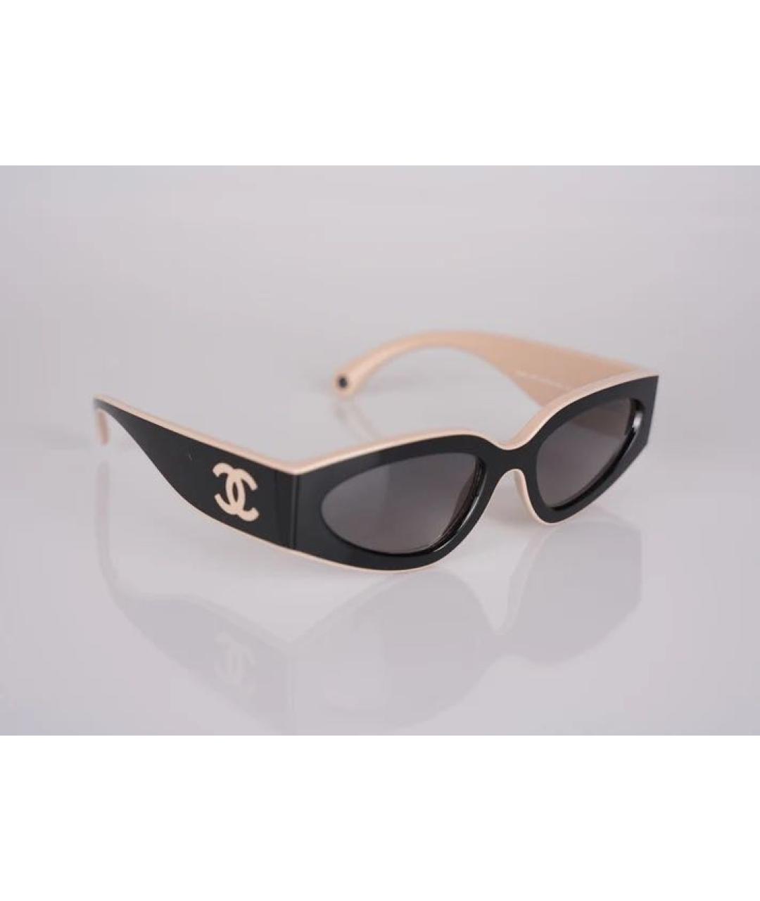 CHANEL Черные пластиковые солнцезащитные очки, фото 2