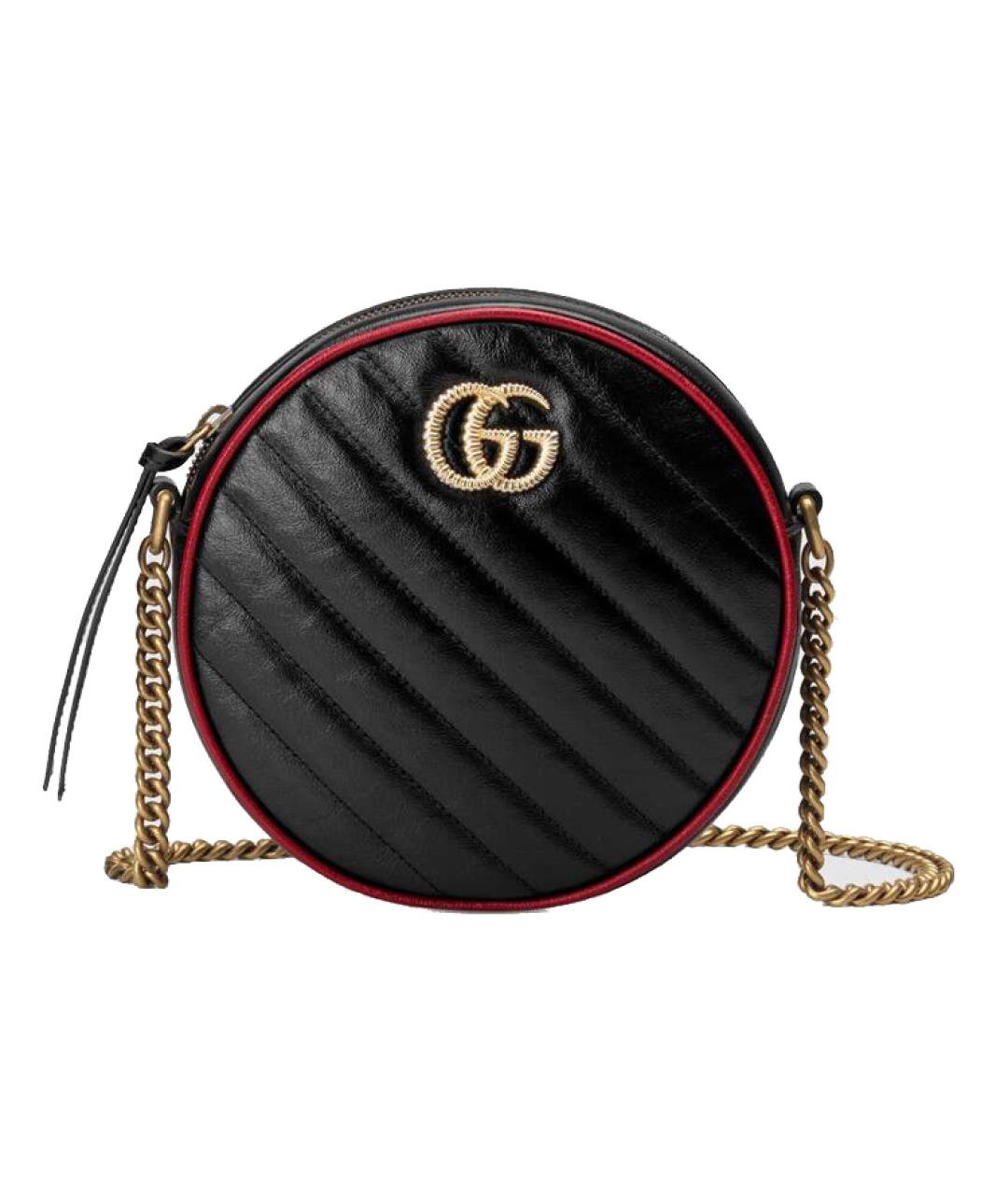 GUCCI Черная кожаная сумка через плечо, фото 1