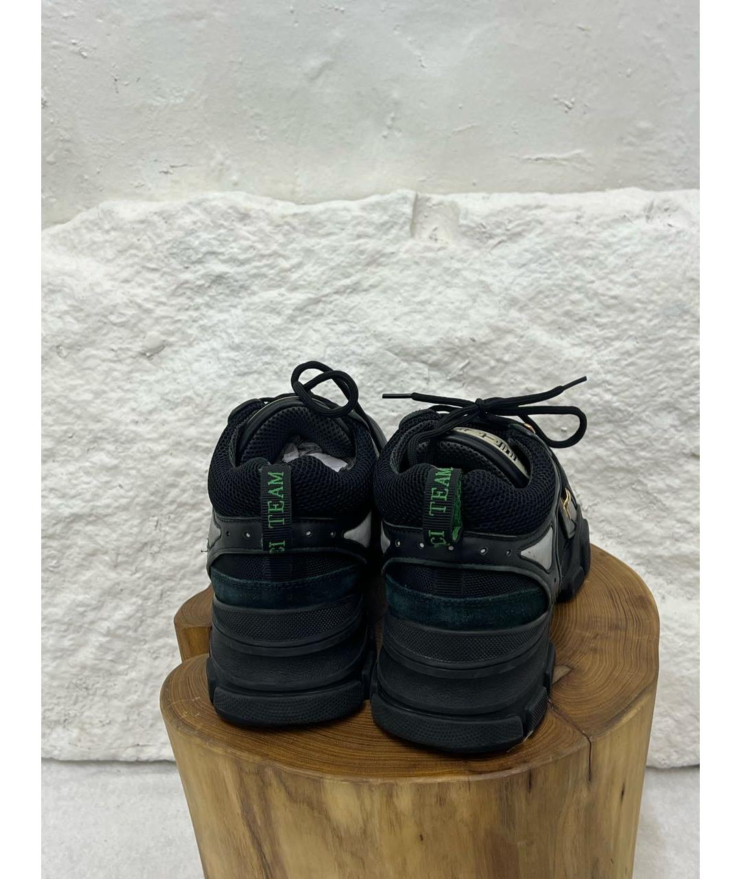 GUCCI Черные текстильные низкие кроссовки / кеды, фото 4