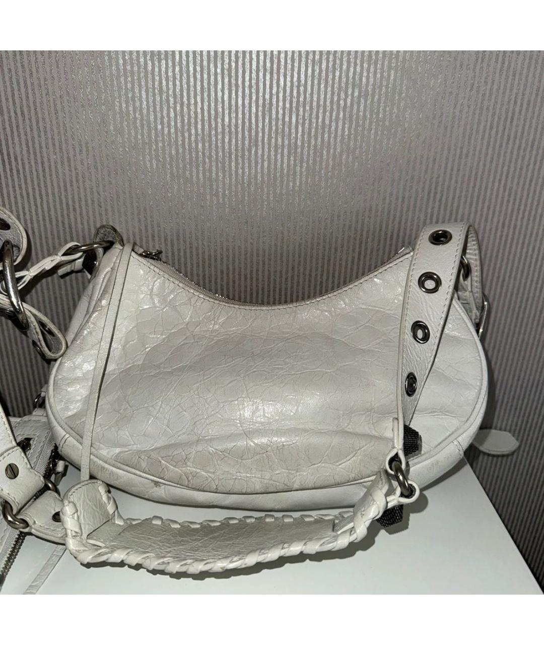 BALENCIAGA Белая кожаная сумка через плечо, фото 2