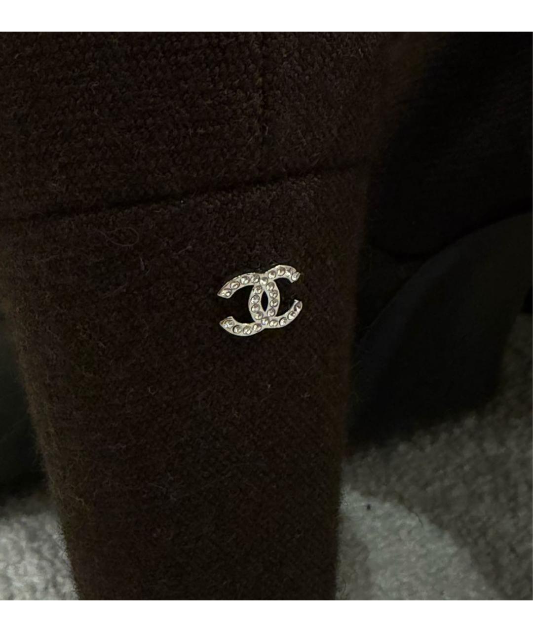 CHANEL Коричневые текстильные сапоги, фото 6