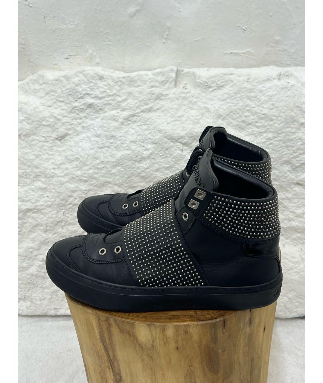 JIMMY CHOO Черные высокие кроссовки / кеды, фото 3