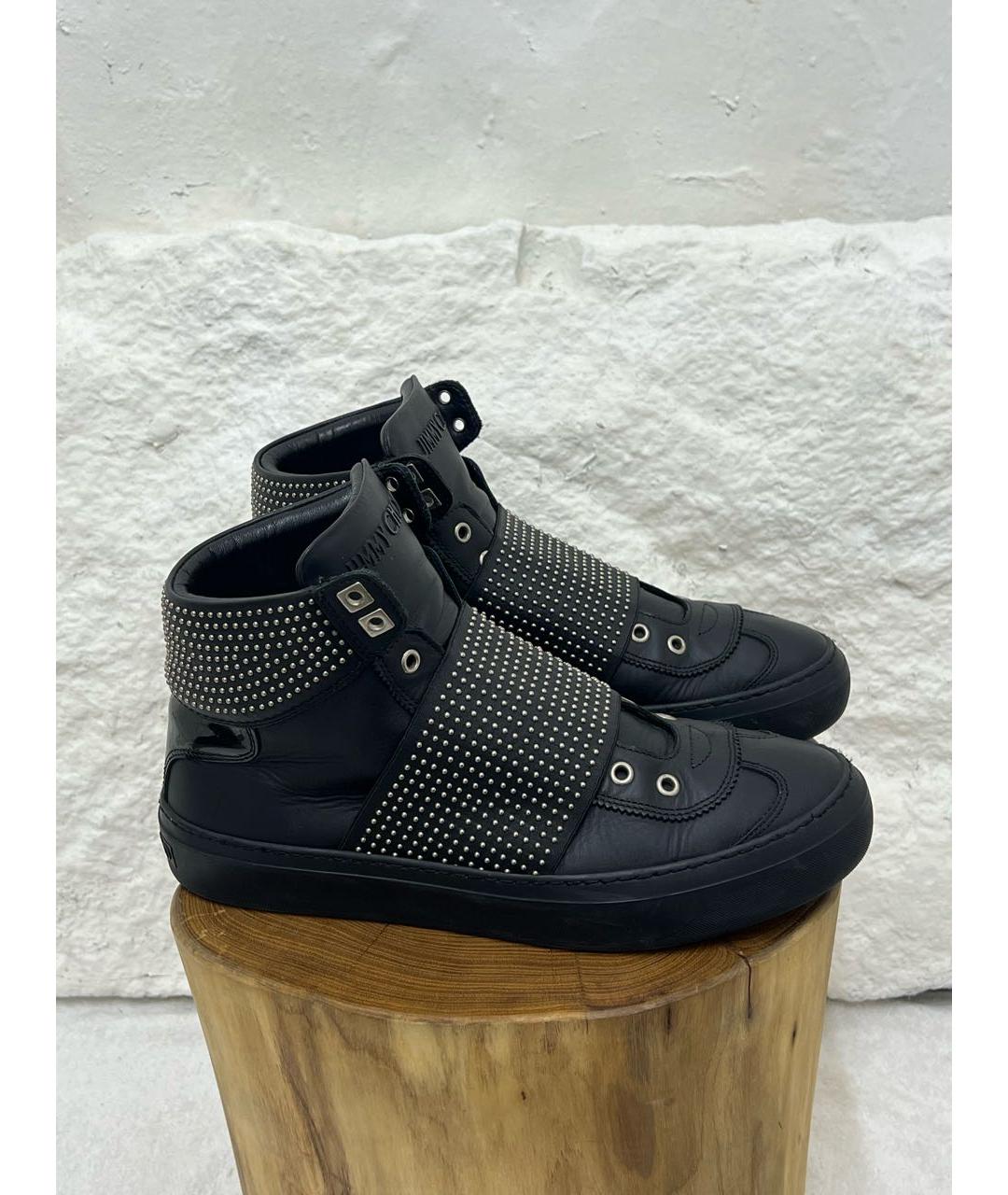JIMMY CHOO Черные высокие кроссовки / кеды, фото 5