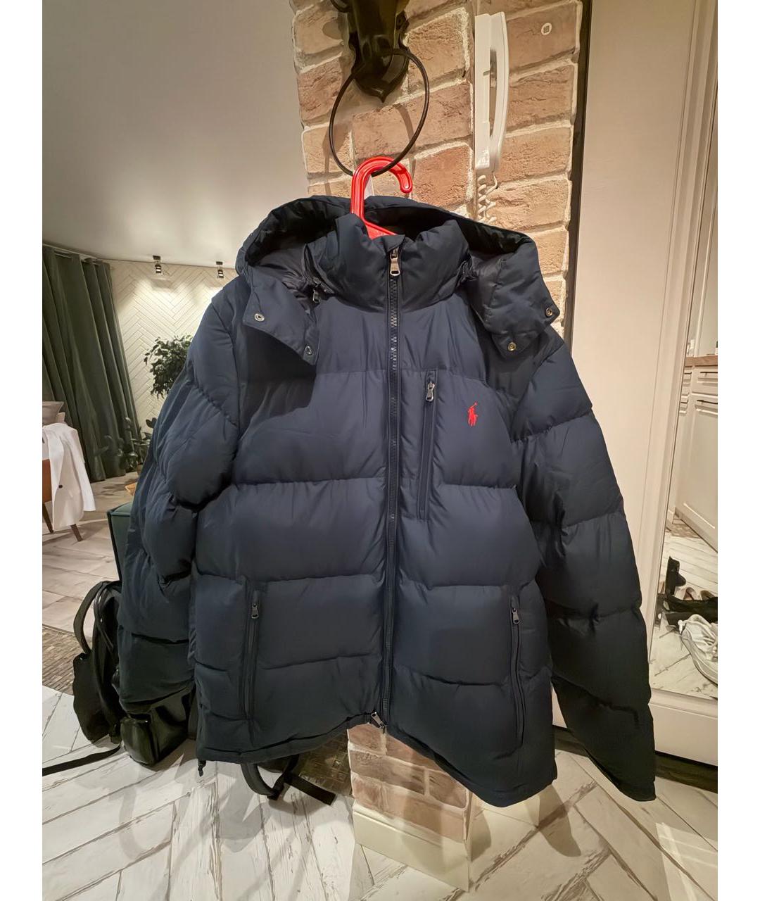 POLO RALPH LAUREN Темно-синий полиэстеровый пуховик, фото 3