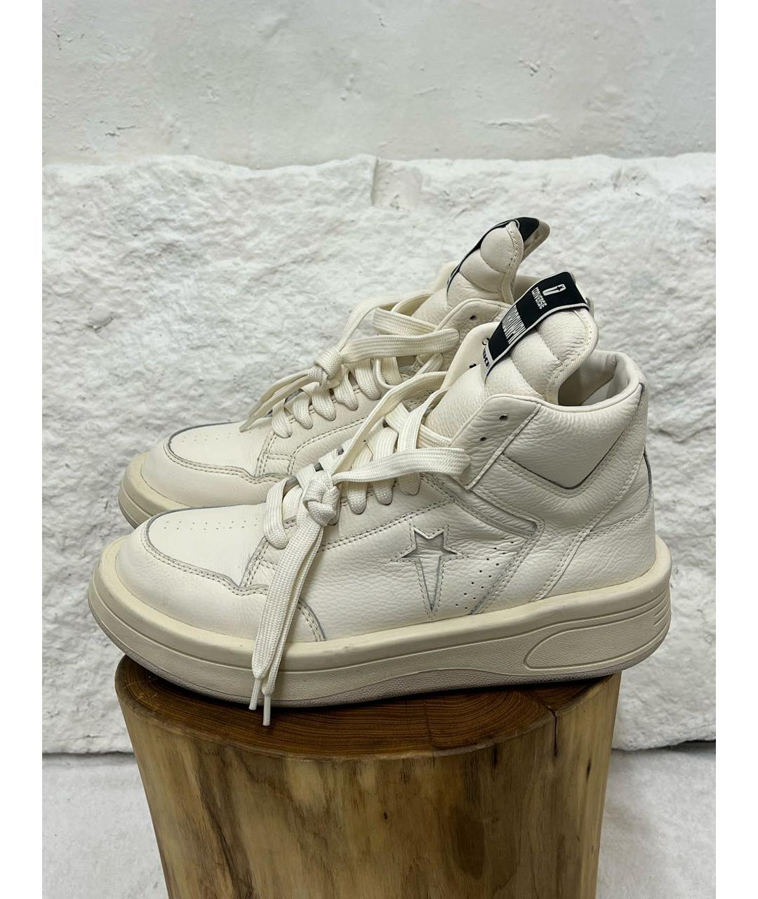 RICK OWENS Белые высокие кроссовки / кеды, фото 3