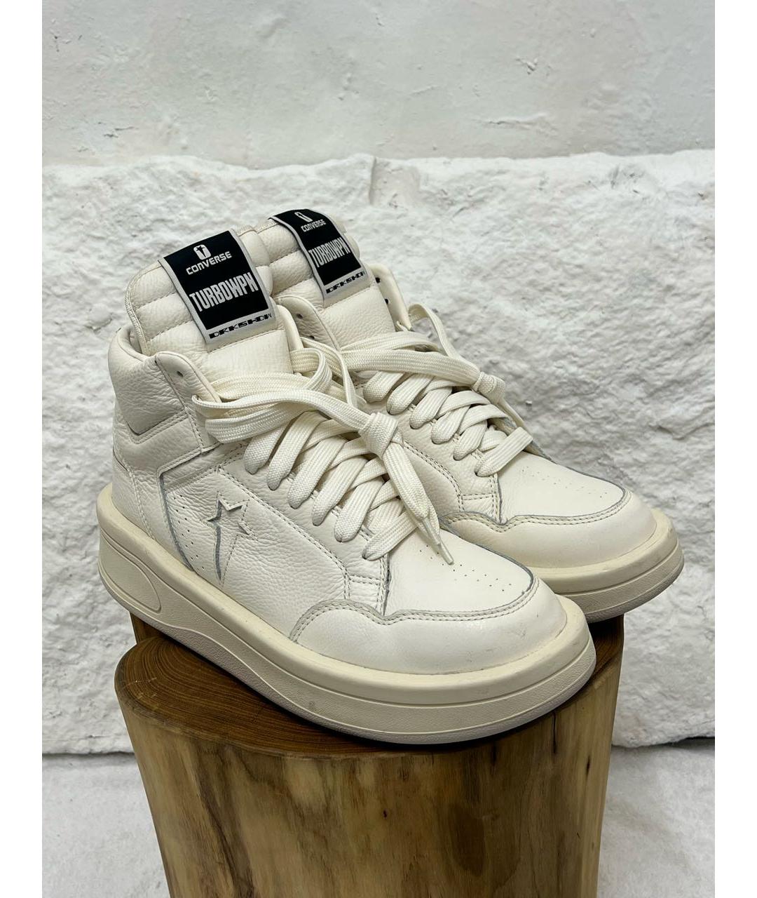 RICK OWENS Белые высокие кроссовки / кеды, фото 2