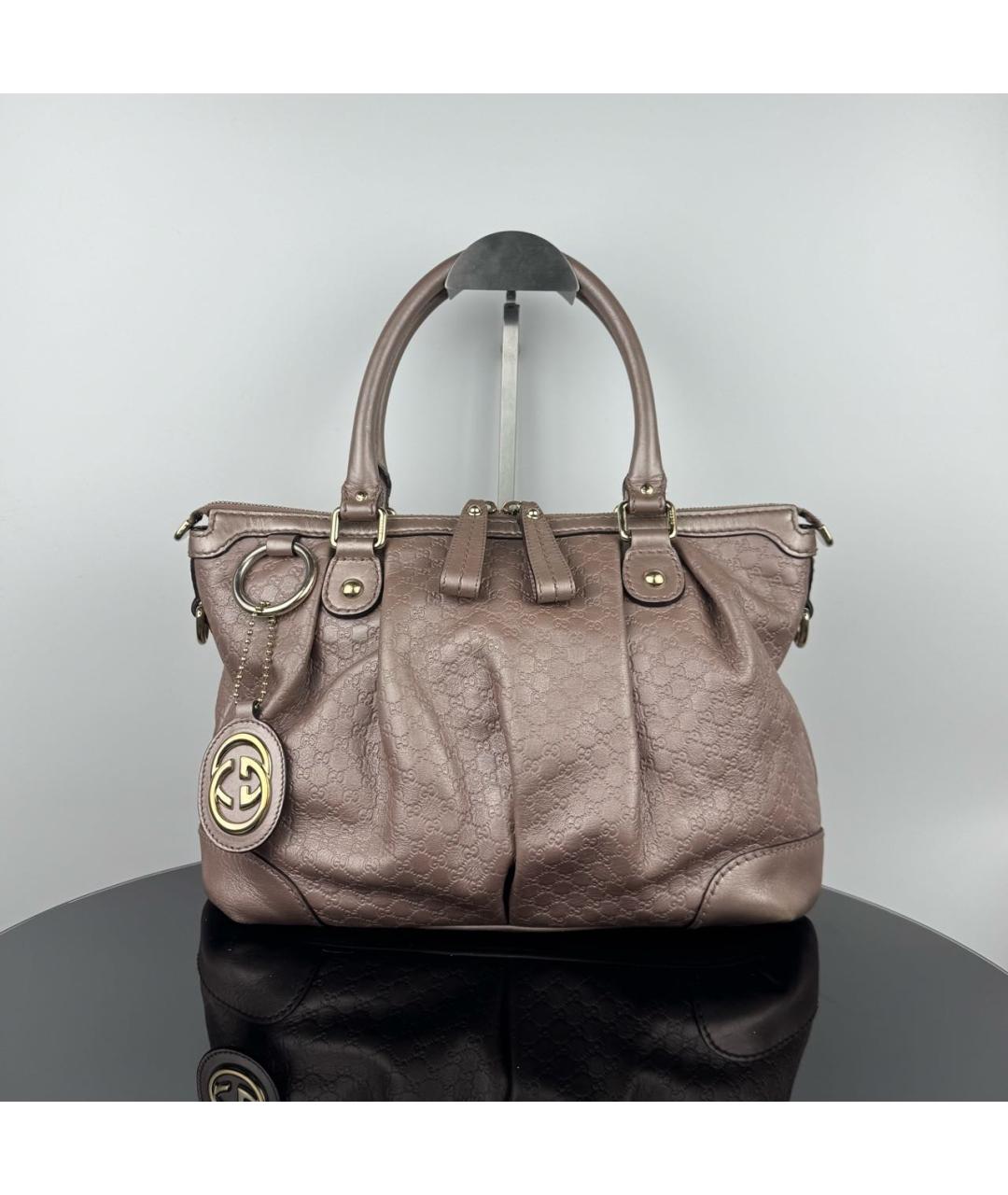 GUCCI Розовая кожаная сумка с короткими ручками, фото 5