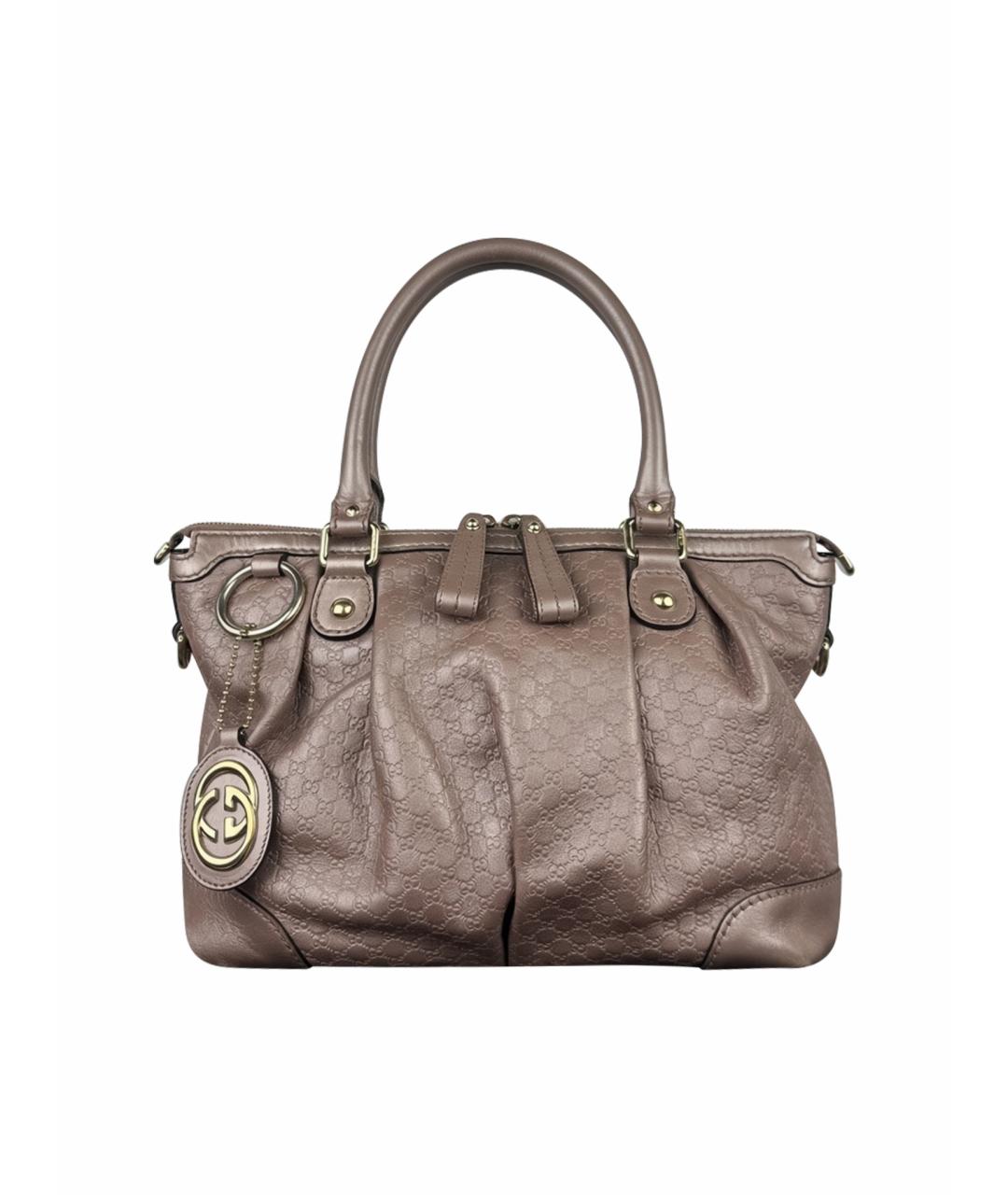 GUCCI Розовая кожаная сумка с короткими ручками, фото 1