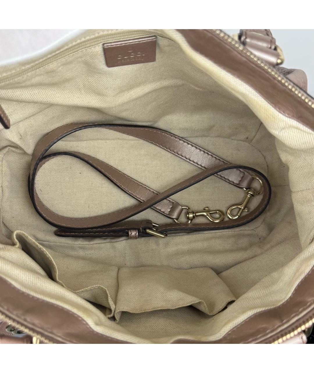 GUCCI Розовая кожаная сумка с короткими ручками, фото 3