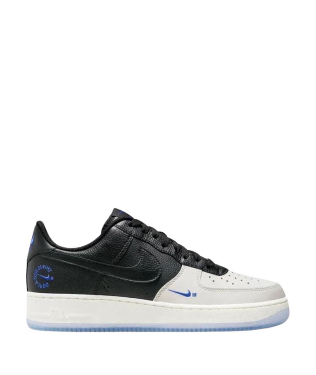 NIKE Черные кожаные низкие кроссовки / кеды, фото 1