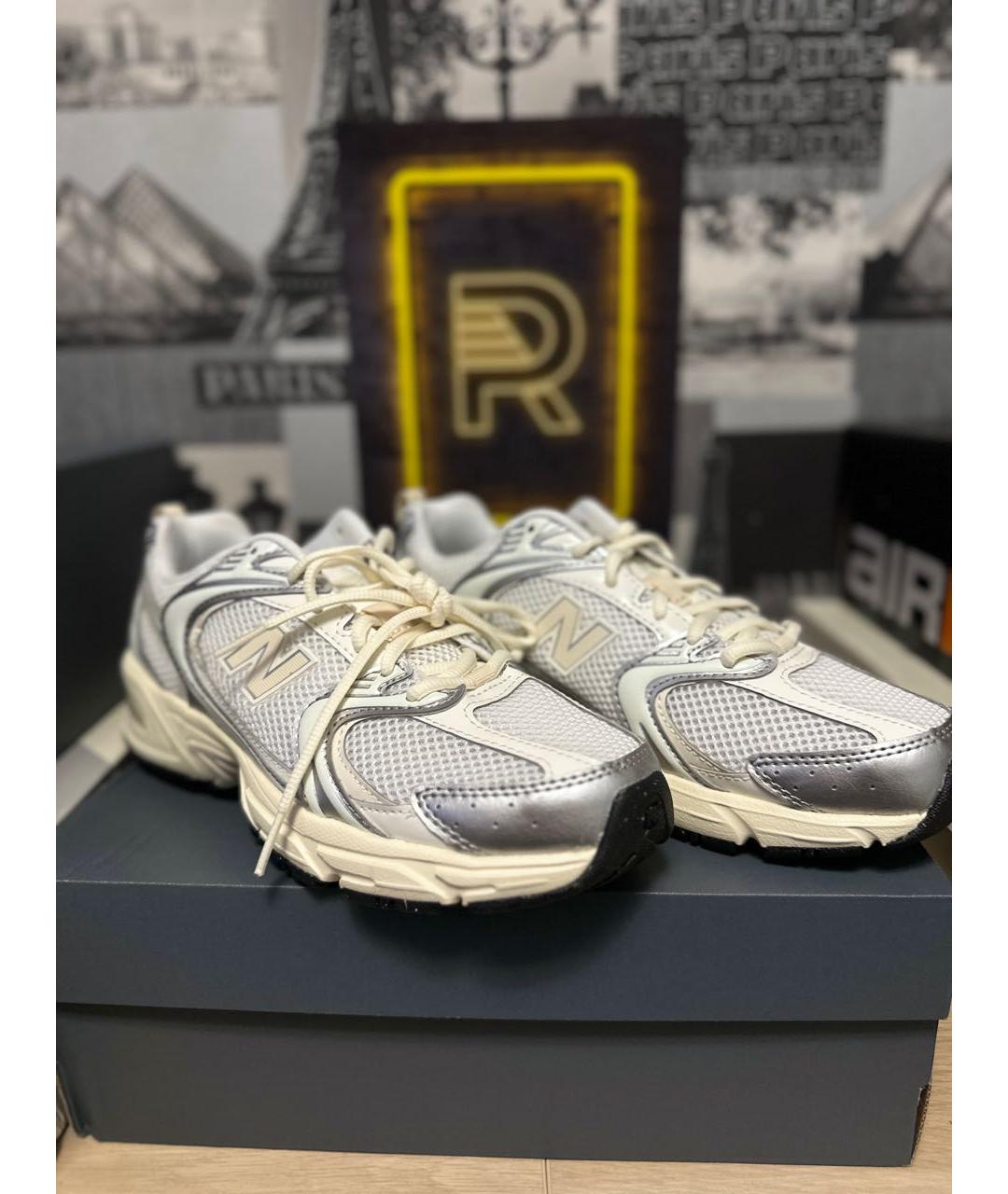 NEW BALANCE Бежевые кроссовки из искусственной кожи, фото 4
