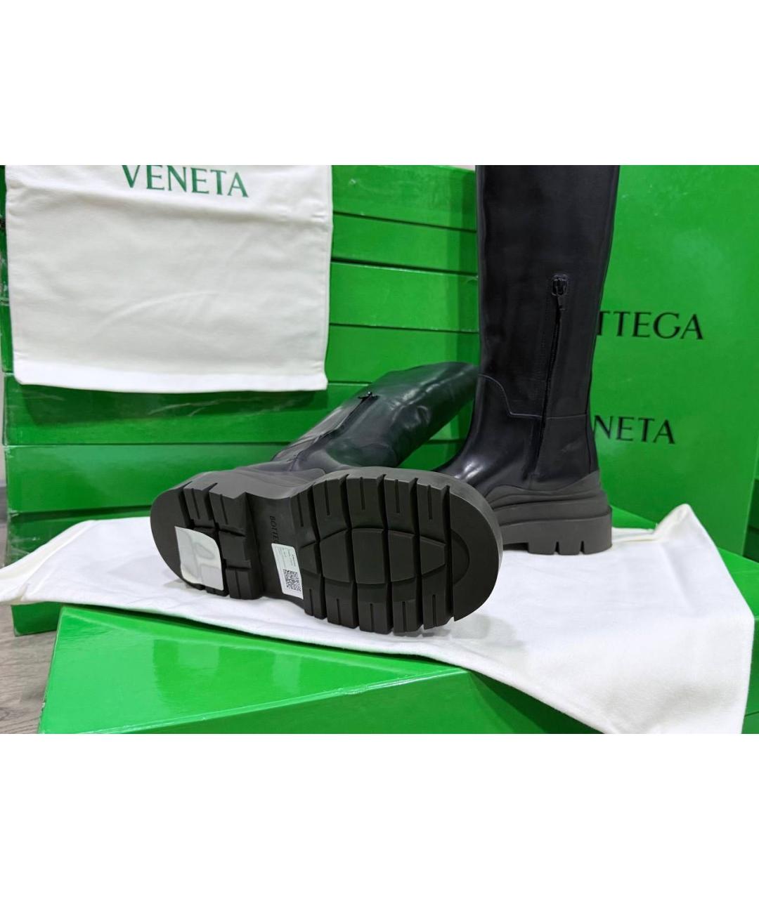 BOTTEGA VENETA Черные кожаные сапоги, фото 6