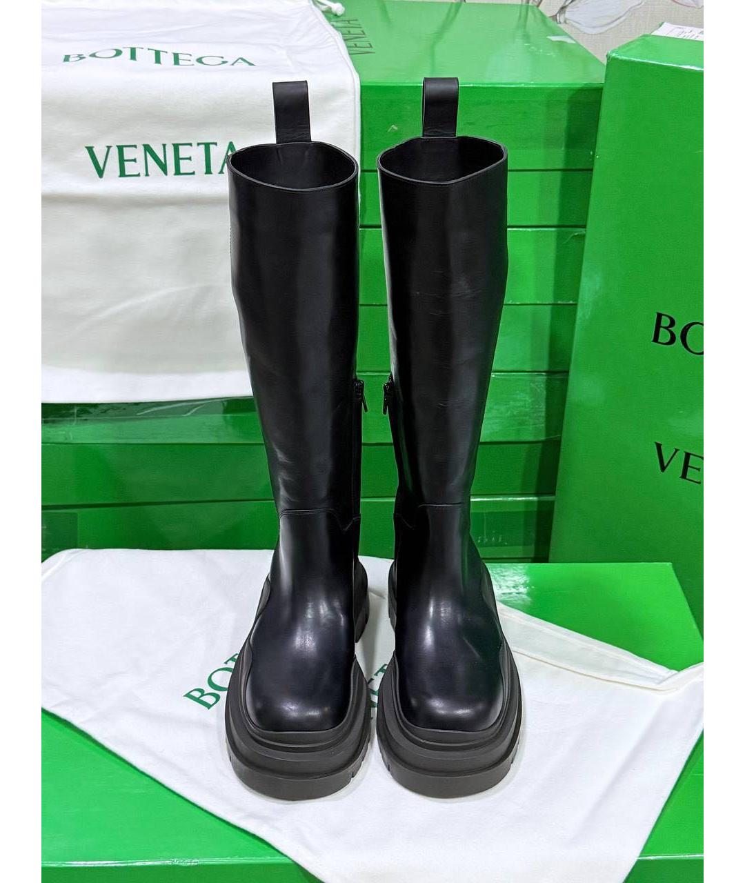 BOTTEGA VENETA Черные кожаные сапоги, фото 3