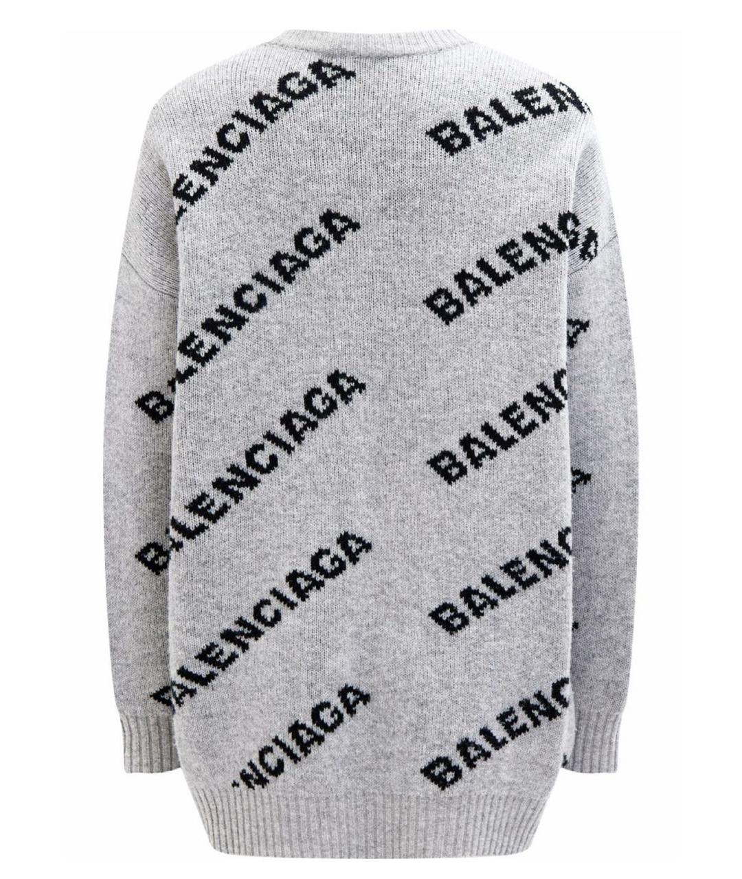 BALENCIAGA Серый шерстяной джемпер / свитер, фото 2