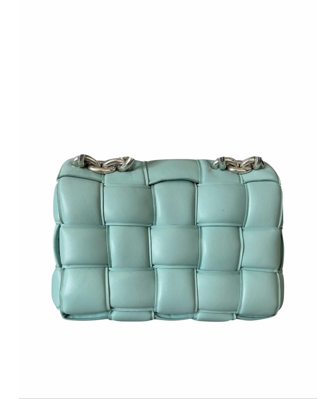 BOTTEGA VENETA Бирюзовая кожаная сумка через плечо, фото 1