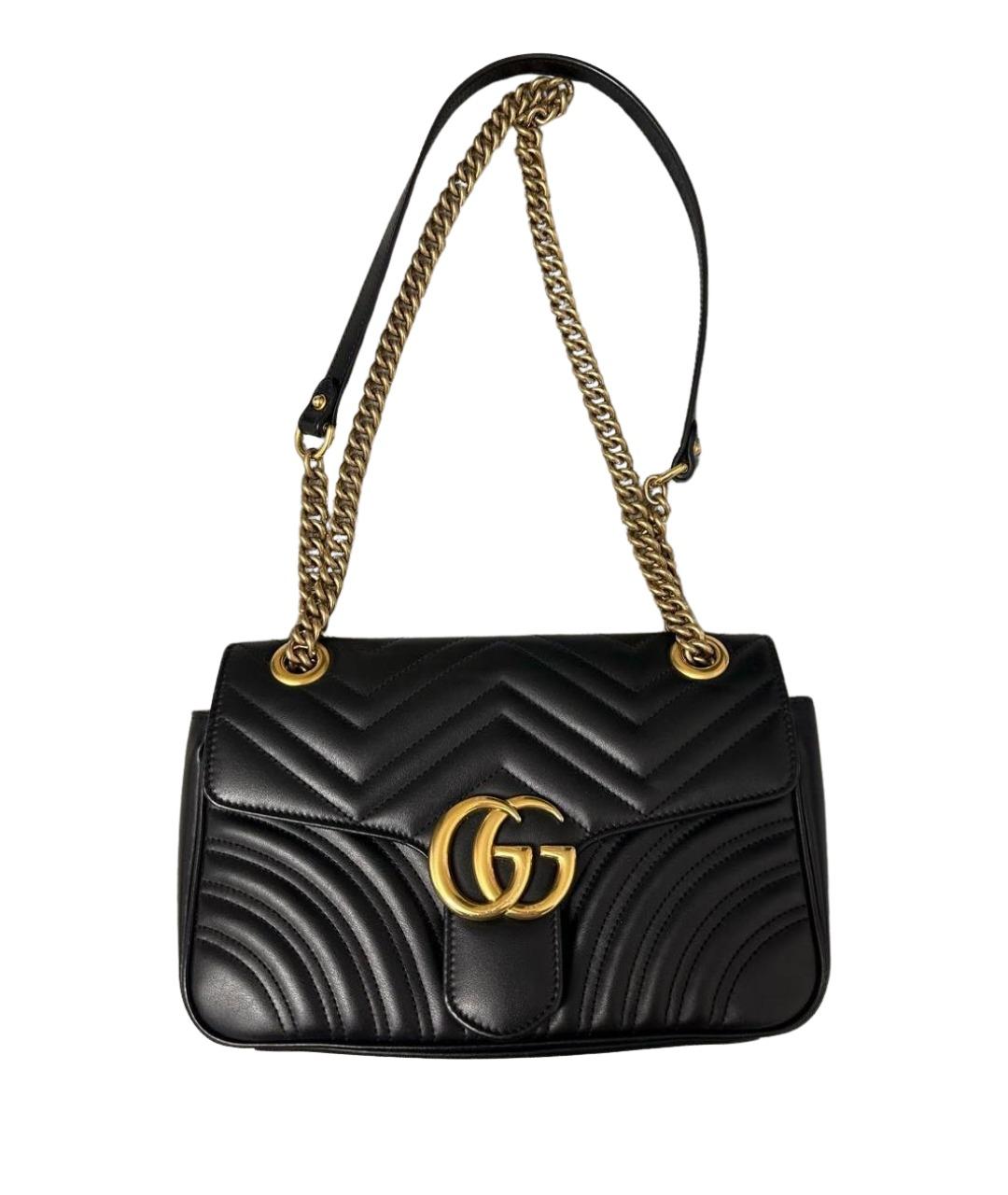 GUCCI Черная кожаная сумка через плечо, фото 1
