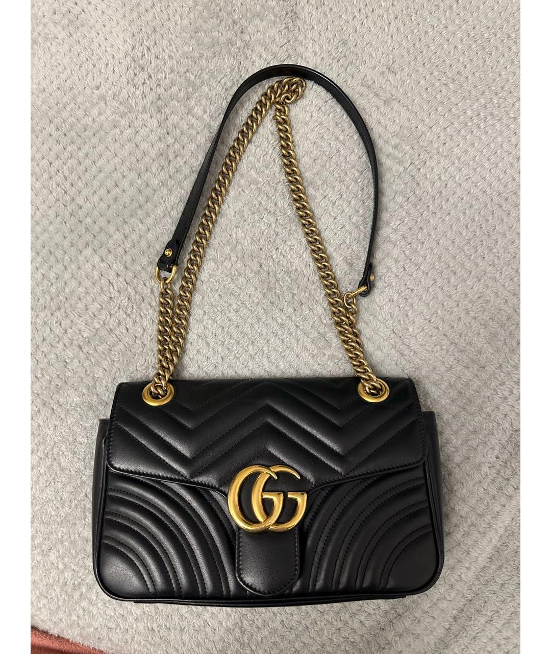 GUCCI Черная кожаная сумка через плечо, фото 8