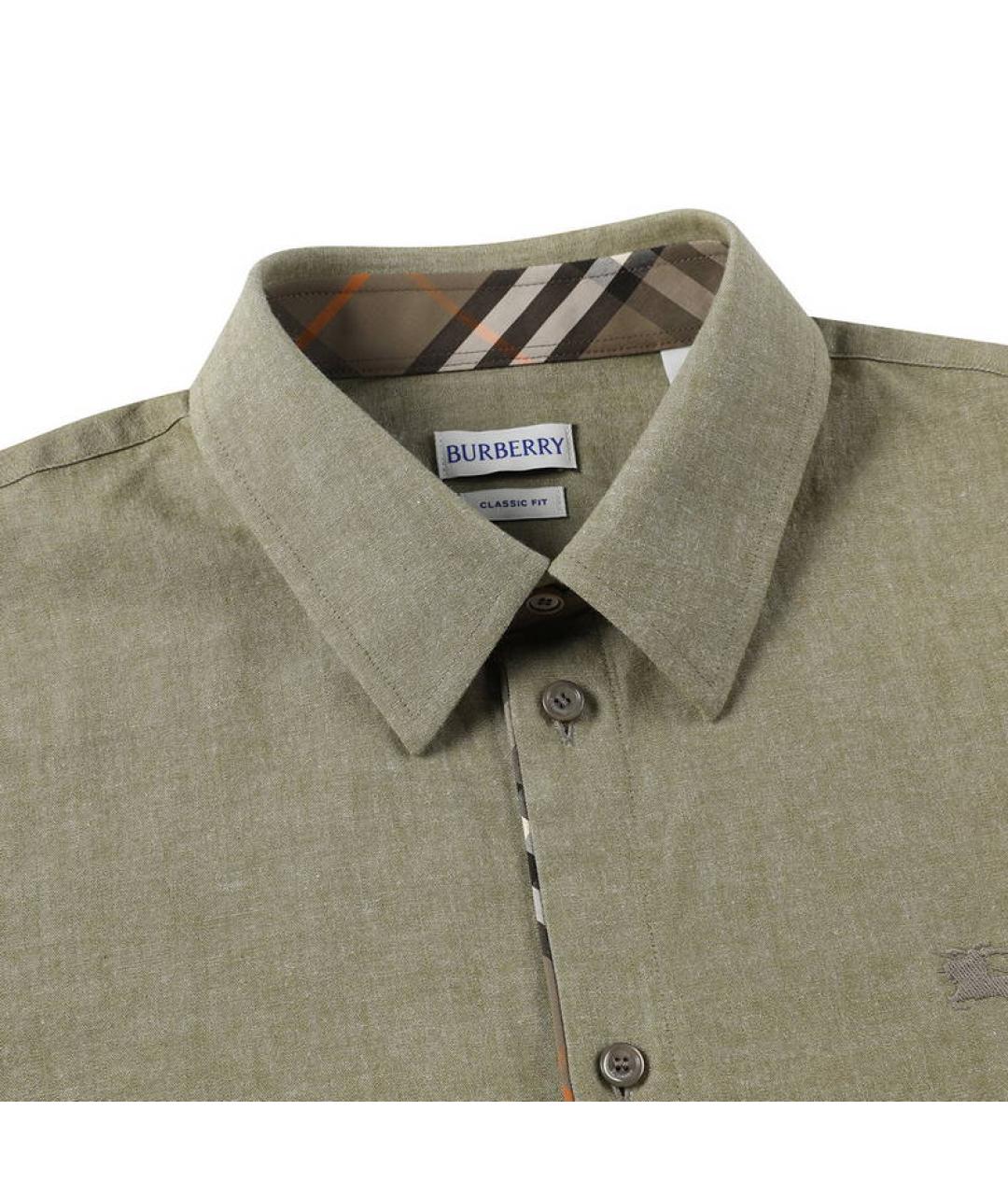 BURBERRY Зеленая классическая рубашка, фото 3