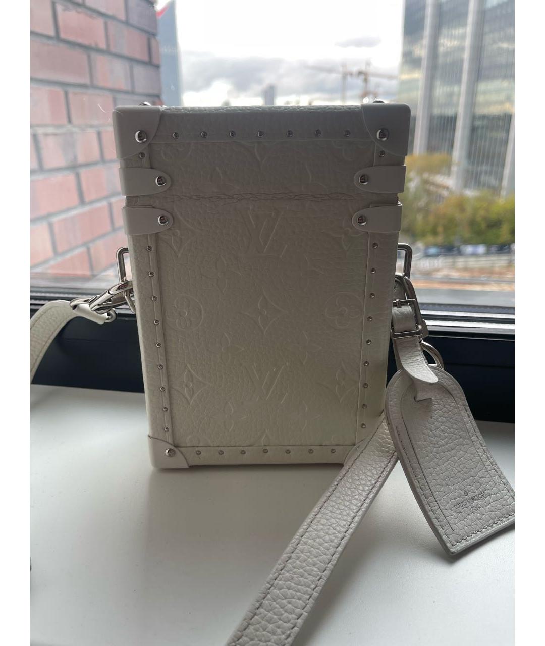 LOUIS VUITTON Белая кожаная сумка через плечо, фото 3
